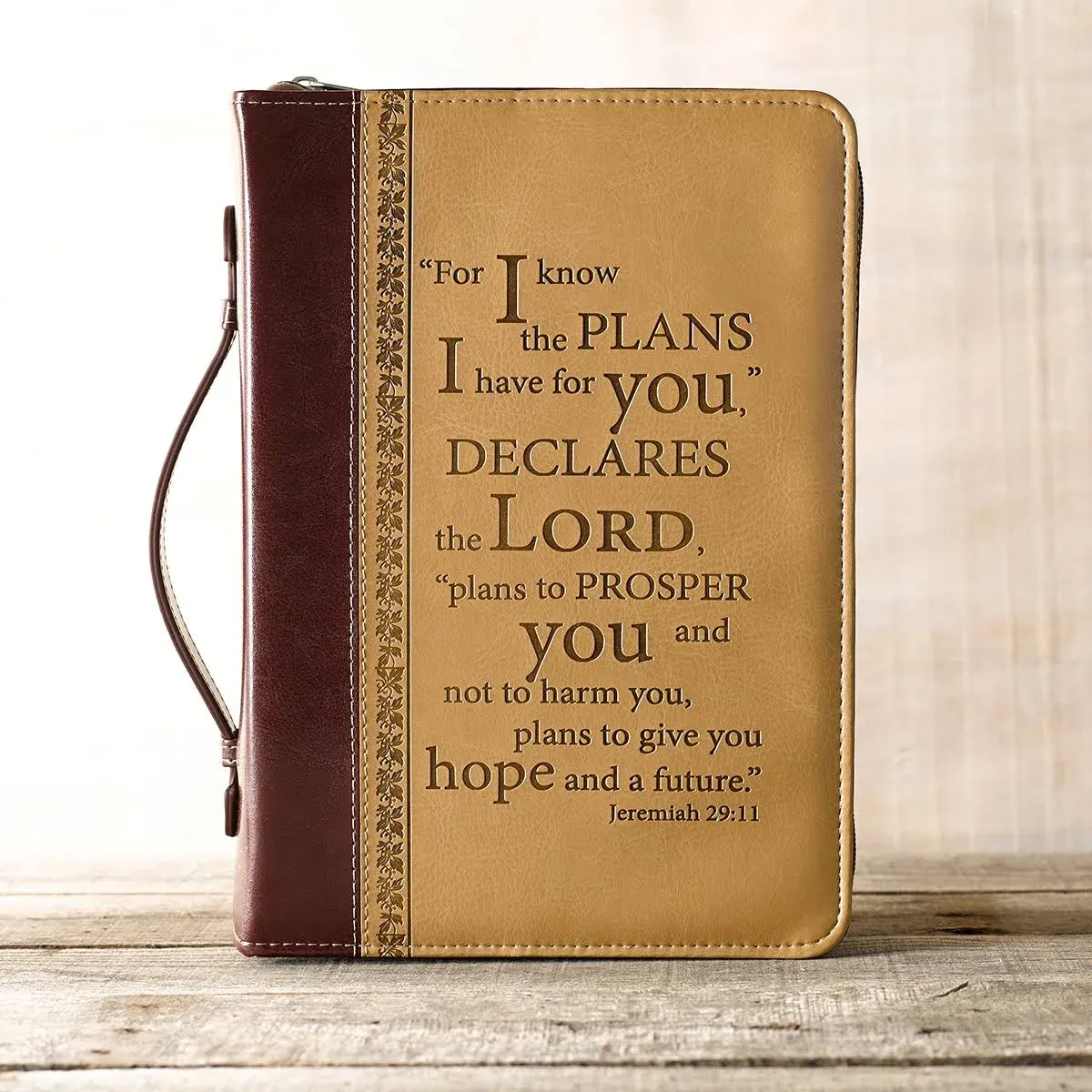 Christian Art Gifts Bible Cover XLarge LuxLeather I Know The Plans