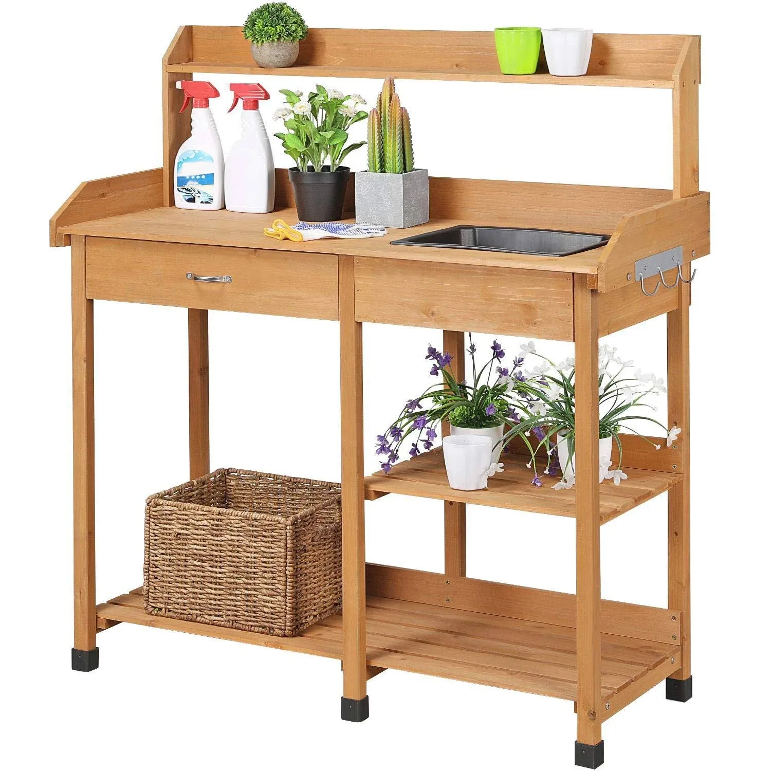 Yaheetech Potting Bench Table with Sink Gray