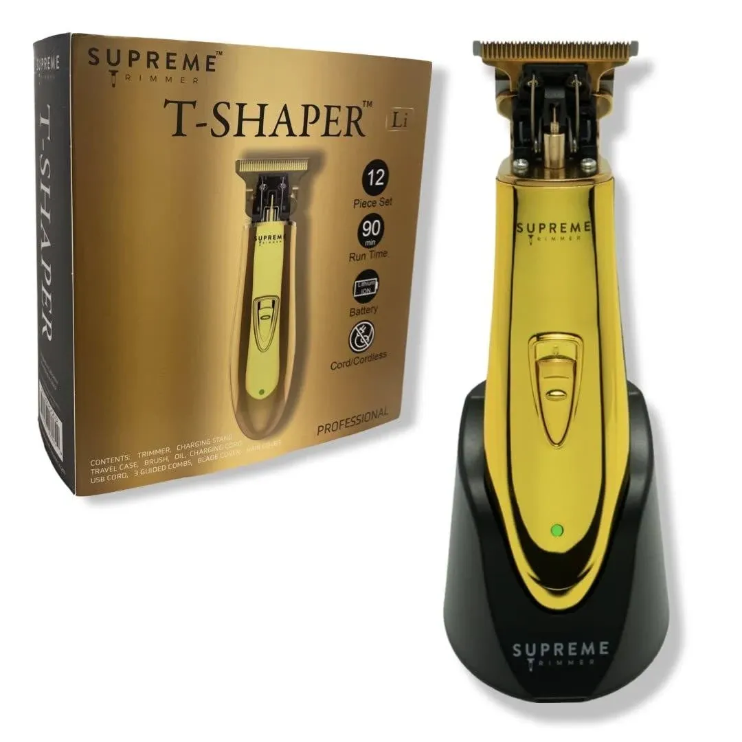 Men's Hair Trimmer by SUPREME TRIMMER - ST5210 Beard Trimmer for Men Professional Barber Liner Cordless Hair Clipper – Gold T Shaper