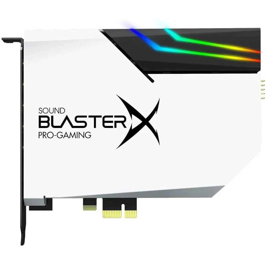 Creative Sound BlasterX AE-5 Plus Pure Edition SABRE32 Ultra-Class 32-bit/384kHz PCI-e Gaming Sound Card and DAC with Dolby Digital and DTS, Xamp Discrete Headphone Bi-amp, 122dB SNR, RGB LED Strips