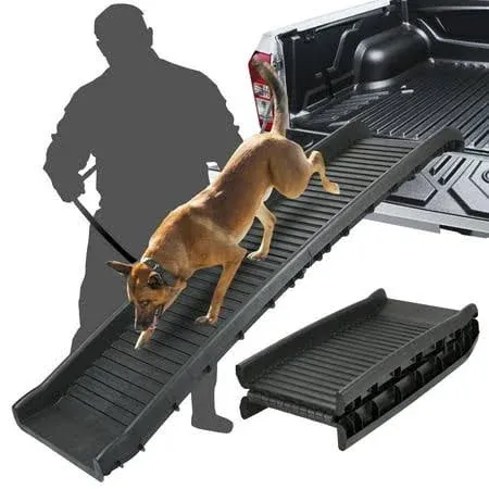 61&#034; Foldable Dog Pet Ramp For Car SUV Truck Pickup Backseat Stair Step Travel