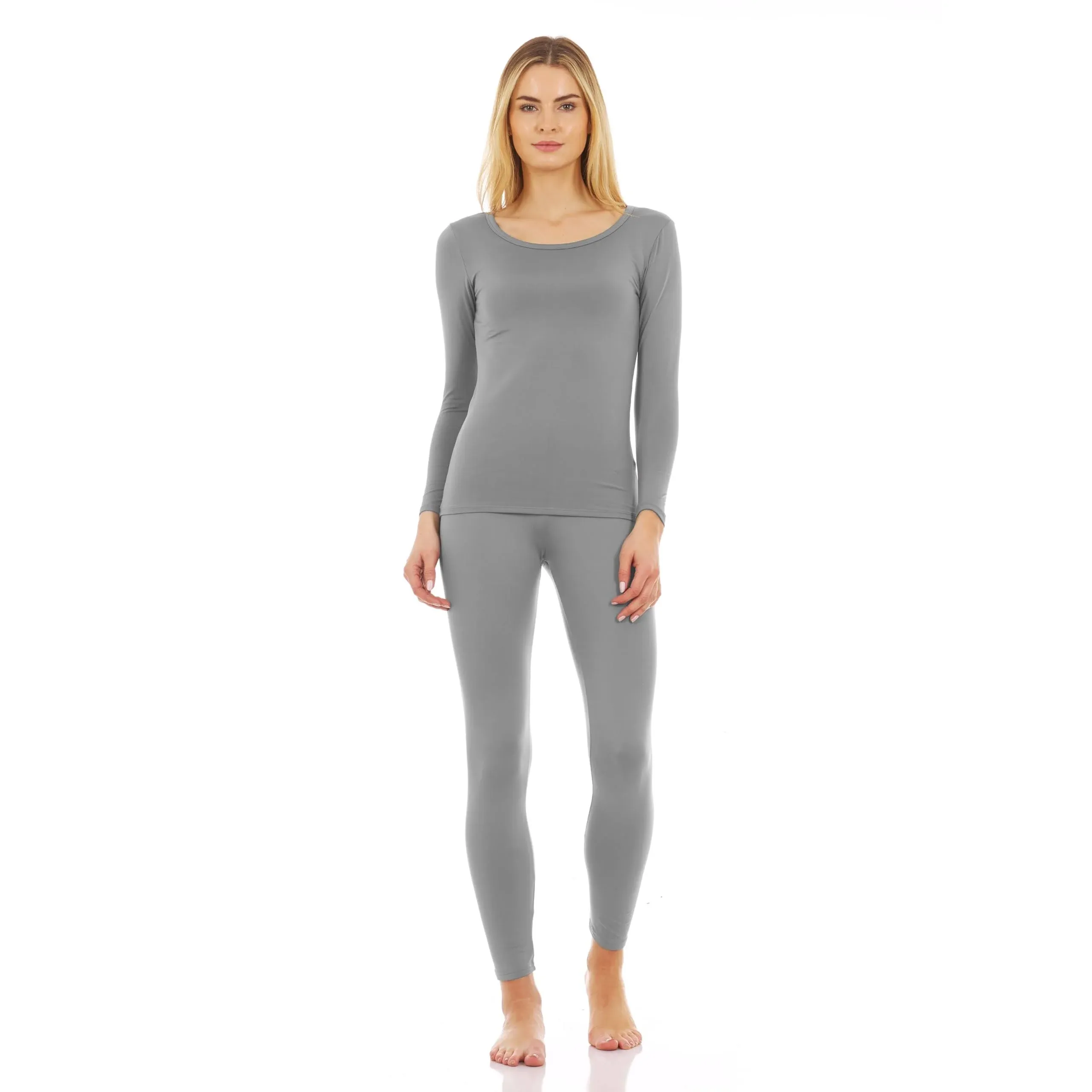 Thermajane Long Johns Thermal Underwear for Women Fleece Lined Base Layer Pajama Set Cold Weather