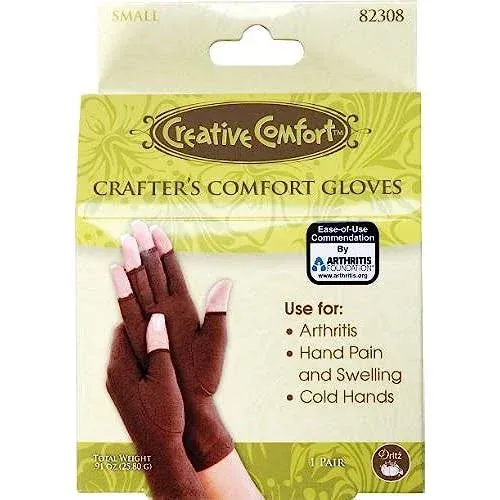 Dritz Creative Comfort Crafter's Comfort Gloves Brown Large 82310