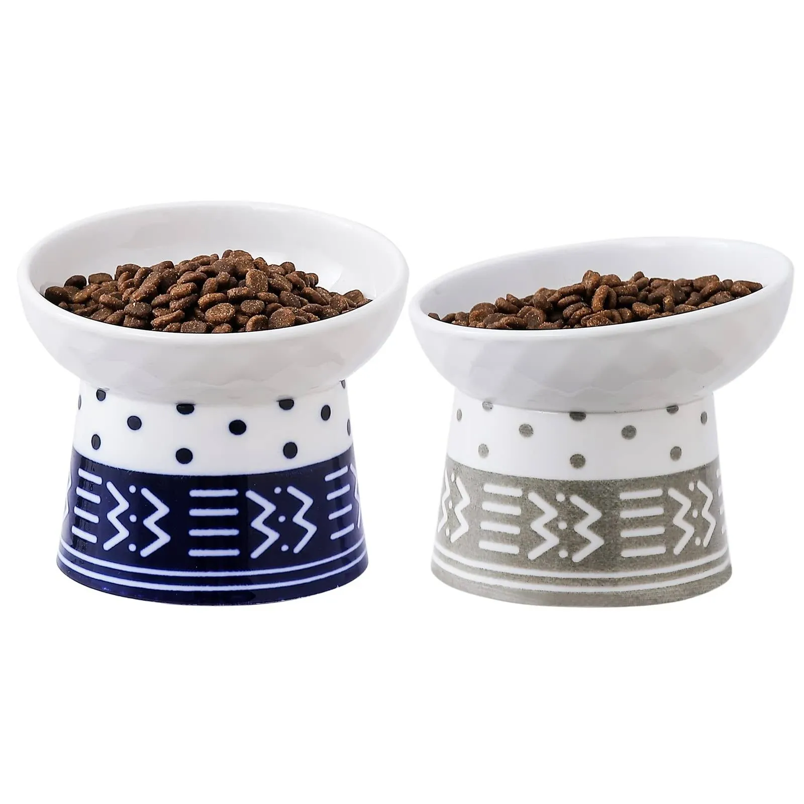 AOMRYOM Elevated Cat Bowl Set Tilted Ceramic Feeder Bowls for Cats and Small ...