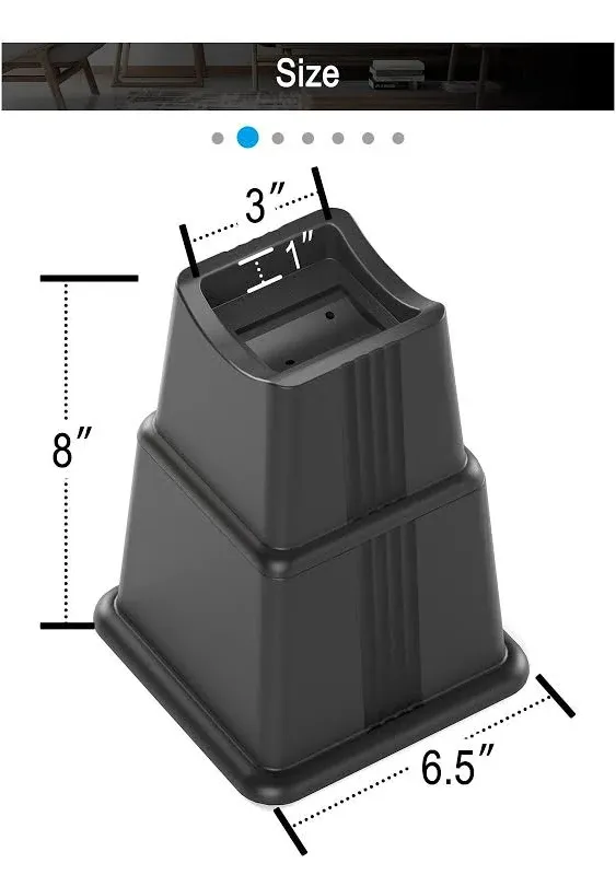 Zton Adjustable Bed Furniture Risers Elevation In Heights 3", 5" Or 8"