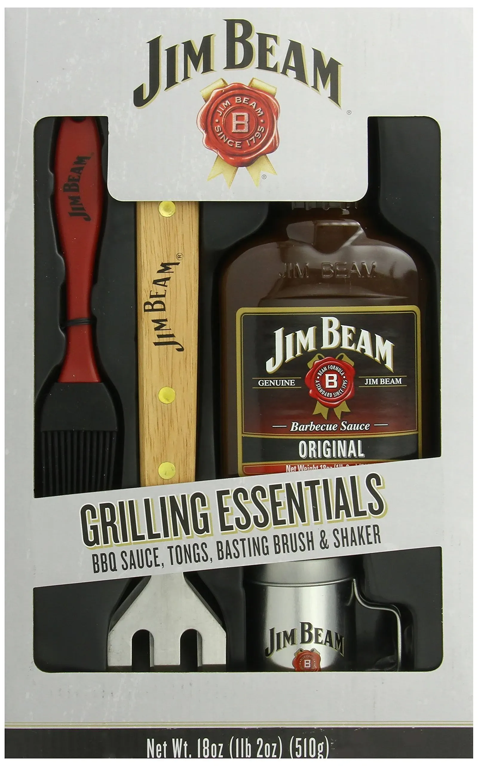 Jim Beam Grilling Essentials 3 Piece Set: Tongs, Basting Brush &amp; Shaker *New*