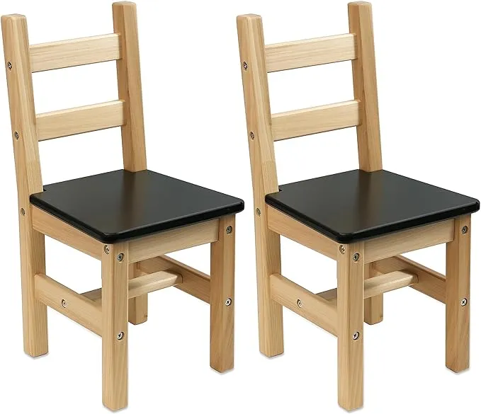 Kids Chairs (2 Pack), Children's Chairs, CONSDAN USA Grown Solid Poplar Hardwood ...