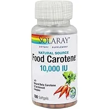 Solaray Food Carotene Capsules, 10000IU, 100 Count