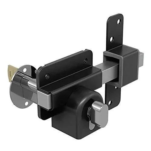 Gatemate 1490106 Euro Long Single Throw Lock with Thumb Turn P11, Black/Stainless ...