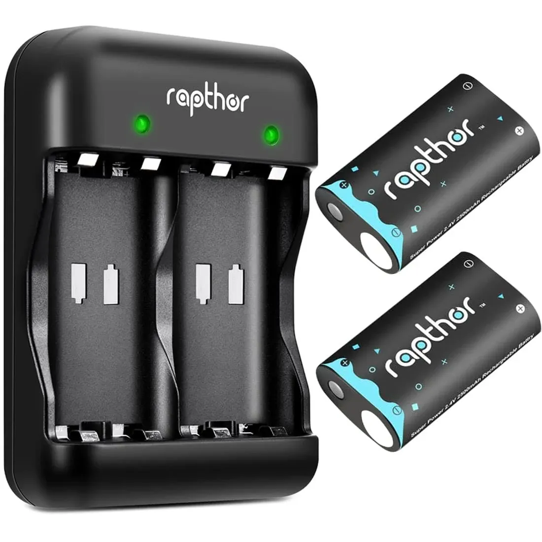 Rapthor Xbox Controller Battery Pack Rechargeable for Xbox One/Xbox Series X/Xbox One S/Xbox One X/Xbox One Elite, 2x2500 mAh Xbox One Batteries Kit