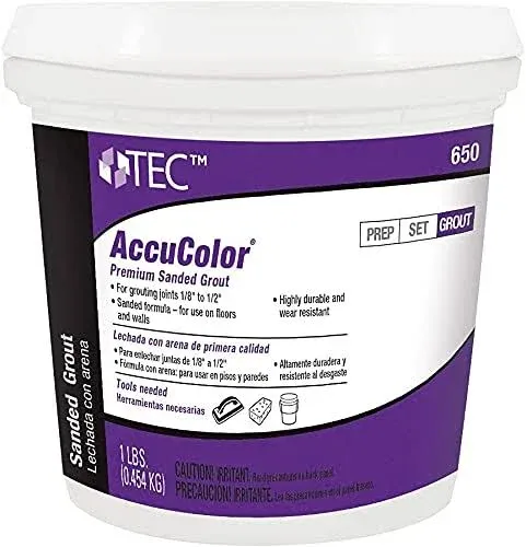 Tec AccuColor - Premium Sanded Grout - Enhanced Color-Consistent, Wear-resistant, Shrink-Resistant Joint Filler for Use with Til