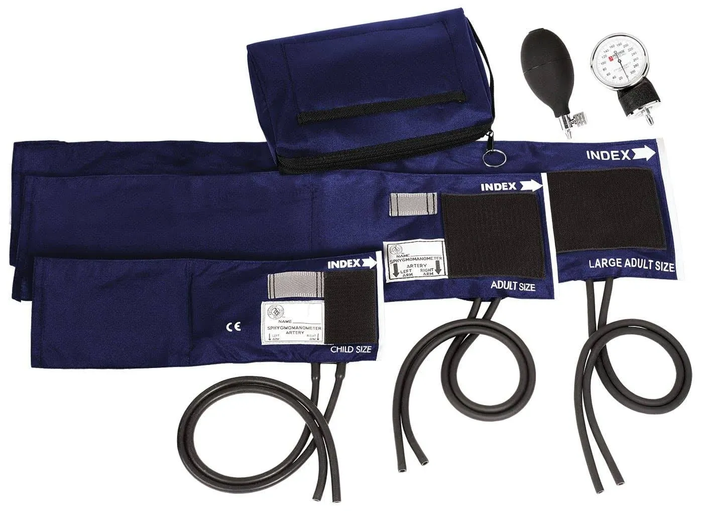 Prestige Medical 882-COM-NAV 3-in-1 Aneroid Sphygmomanometer Set with Carry Case, Navy