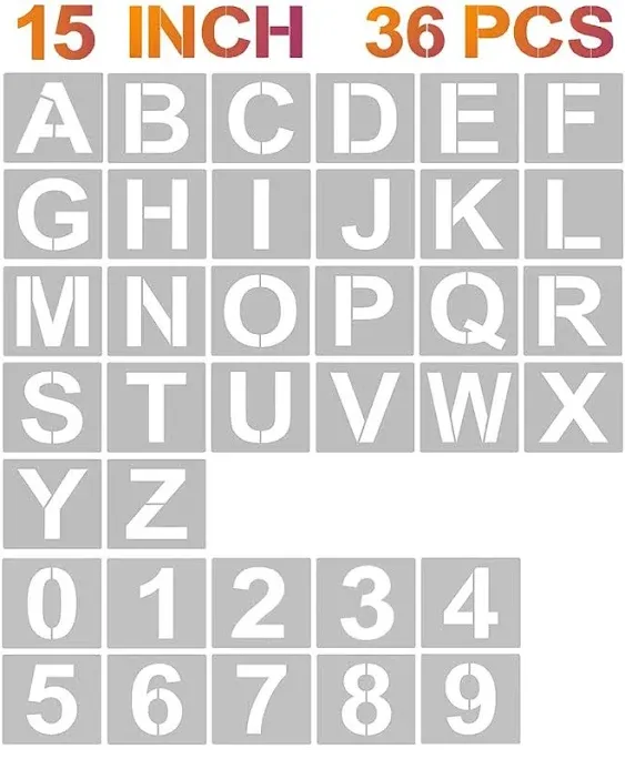 Letter Stencils and Numbers,36 Pcs Alphabet Art Craft Stencils,Reusable Plastic ...