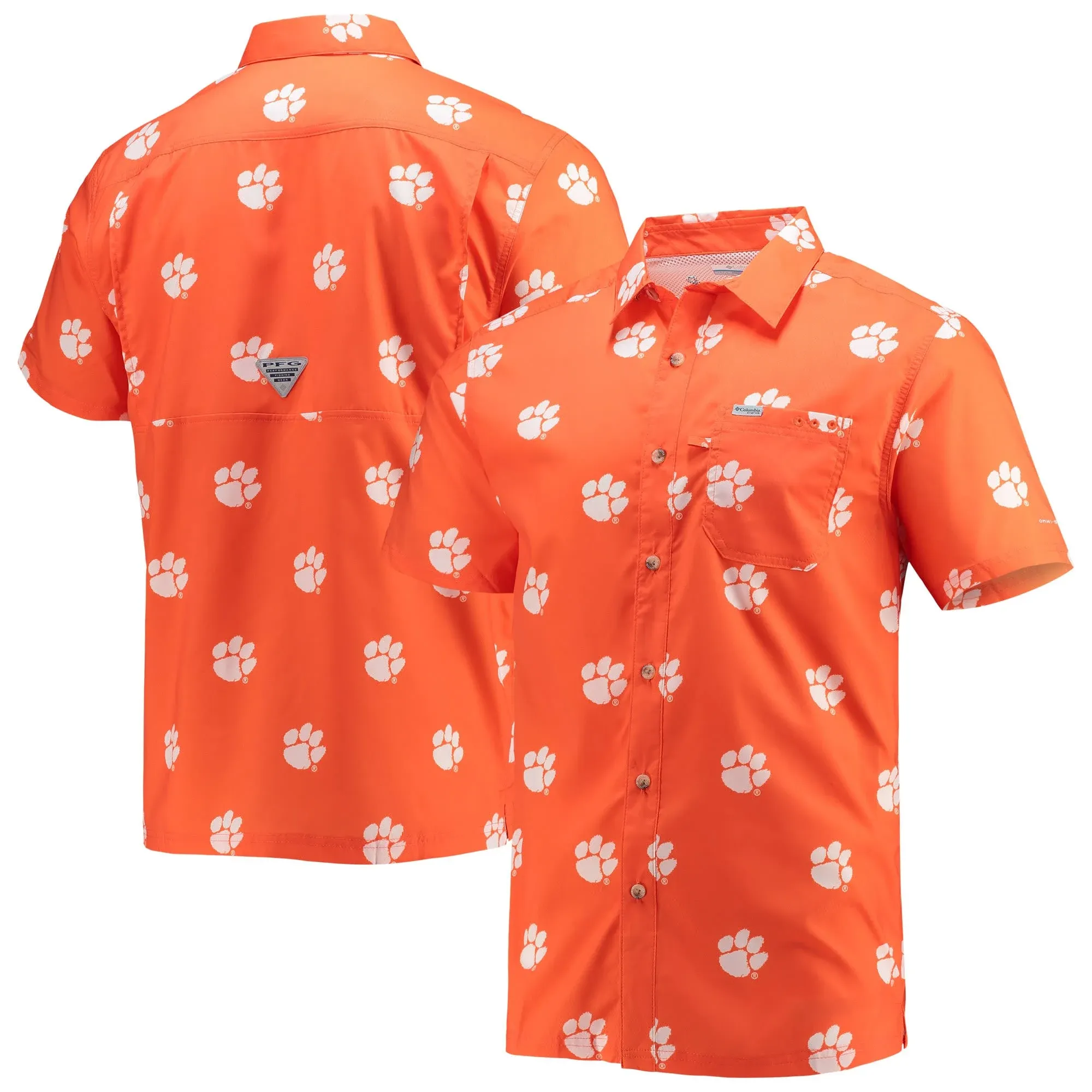 Columbia Men's NCAA CLG Super Slack Tide Shirt, Orange, Medium