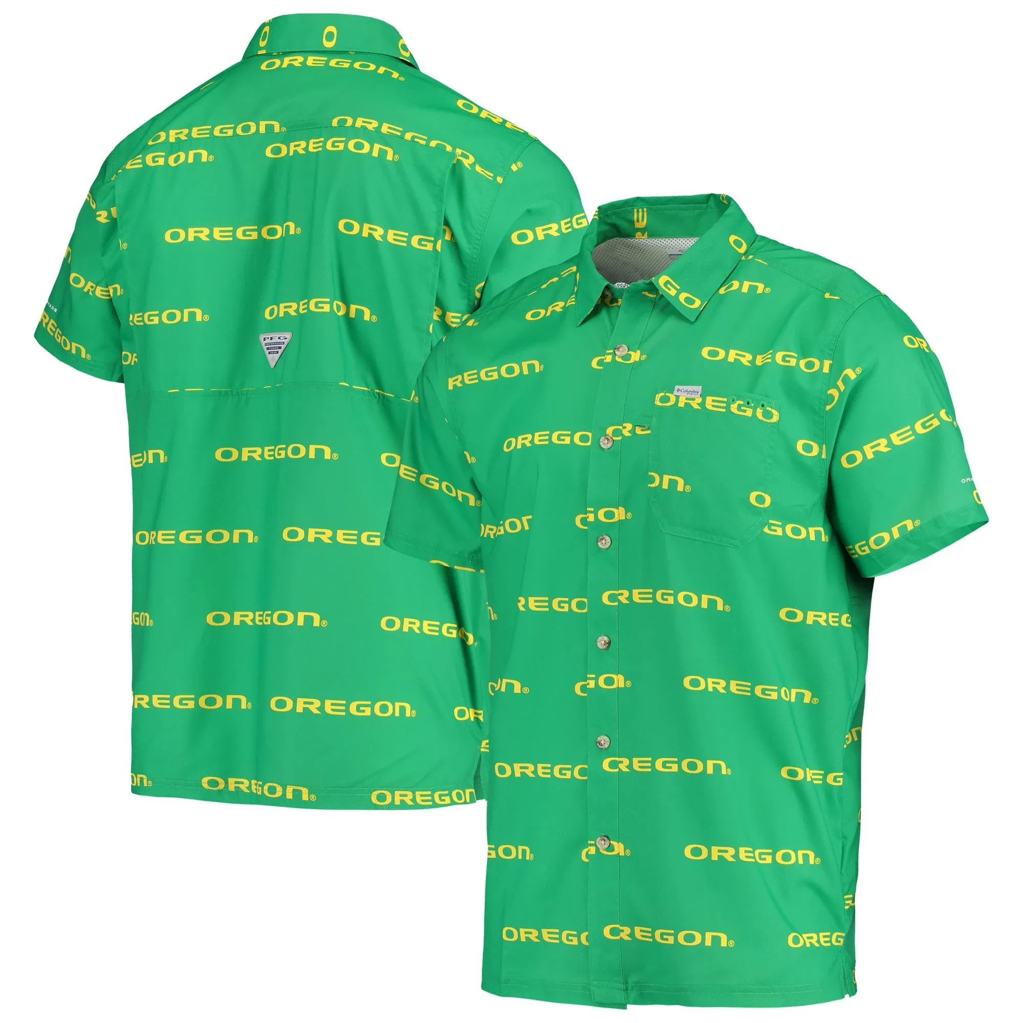 Columbia Men's Oregon Ducks Super Slack Tide Shirt Green Small | Dick's Sporting ...