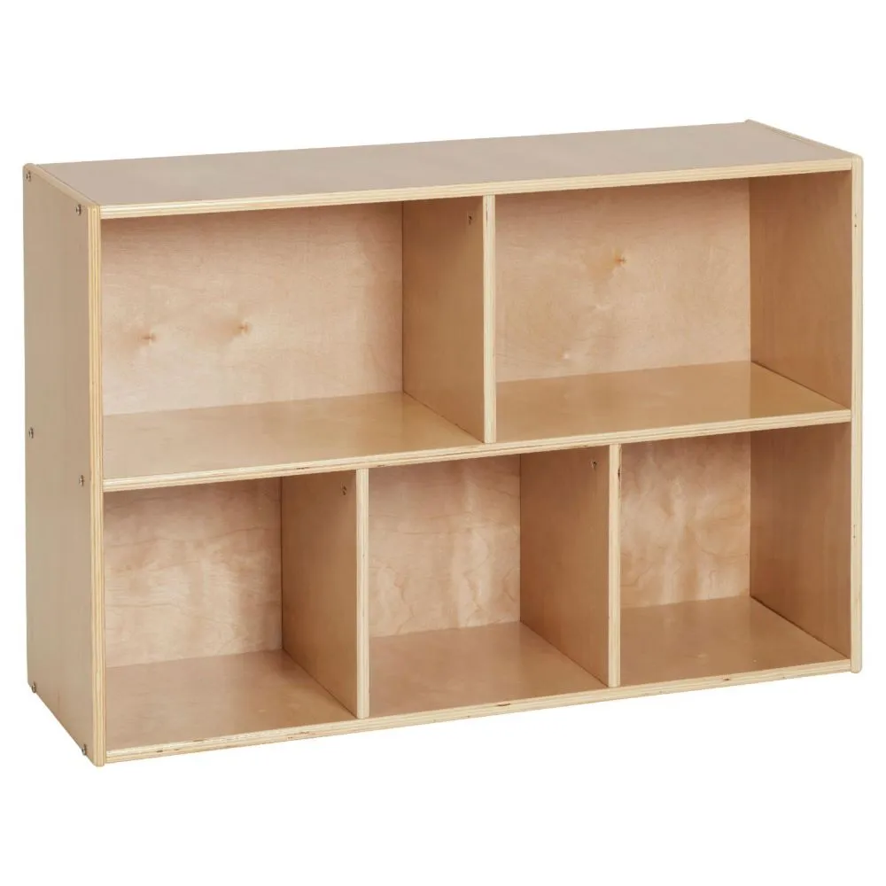 ECR4Kids Streamline 5-Compartment Storage Cabinet, 24in, Natural