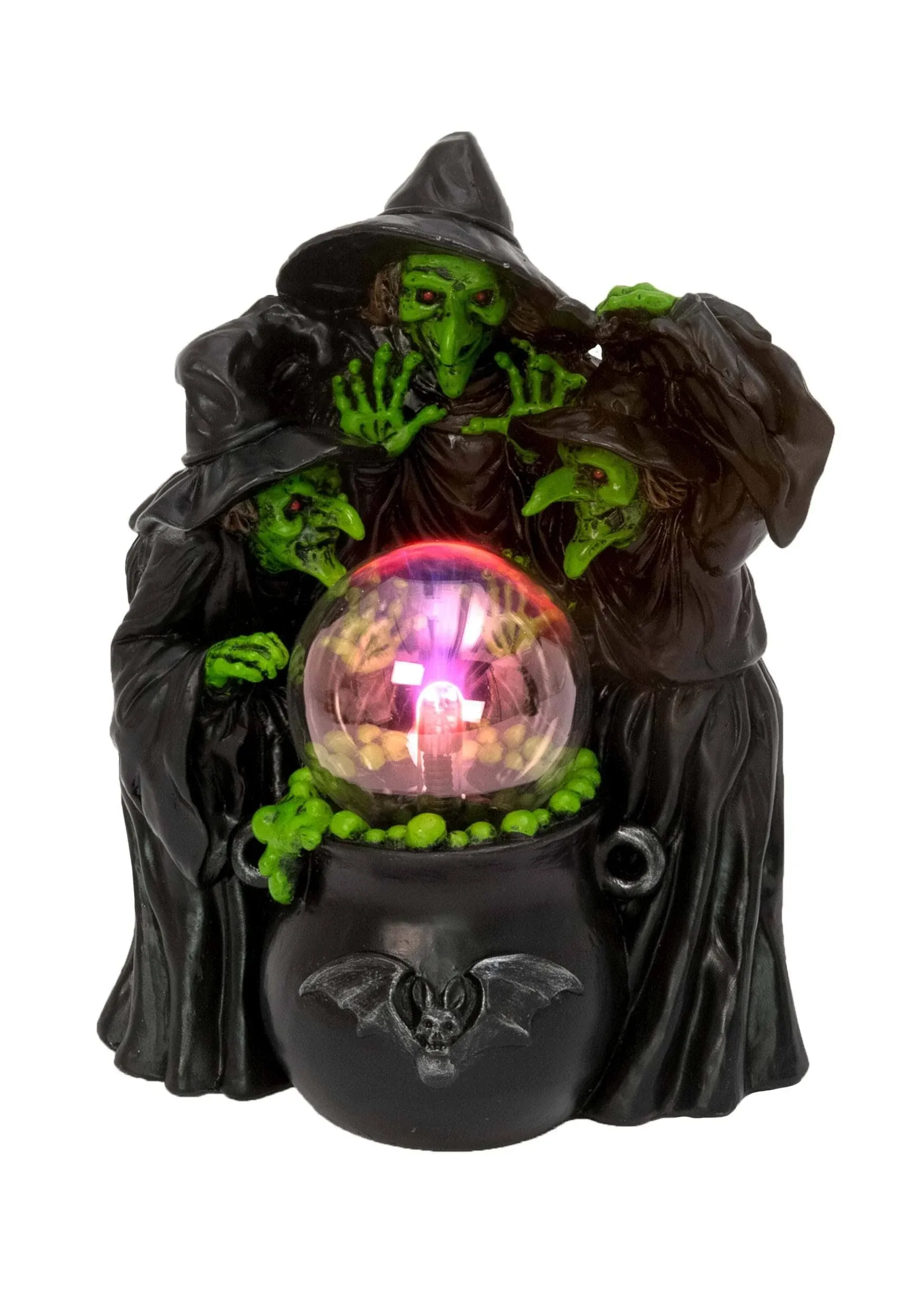 Gerson 10" Witches & Cauldron with Static Lighted Magic Ball