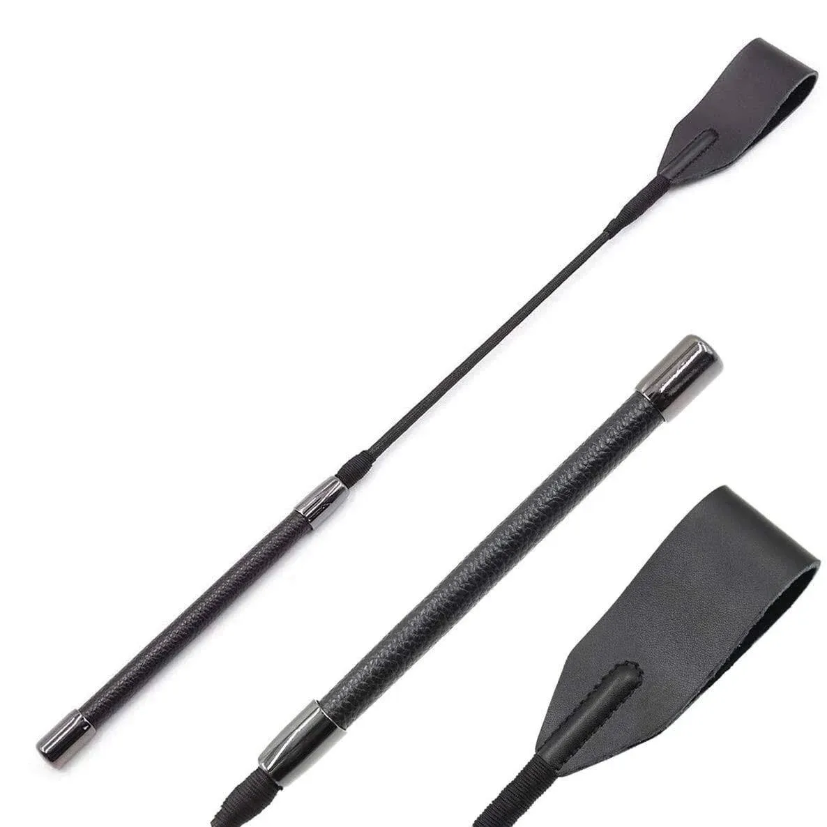 Real Riding Crop with Genuine Leather English Top 18"