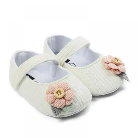 Newborn Baby Girls Mary Jane Flats Bowknot Ballerina Infant Toddler First Walkers Soft Sole Non-Slip Romper Pricess Dress Walking Shoes 0-12 Months