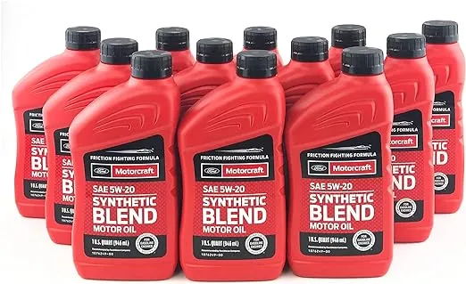 Motorcraft SAE 5w20 Synthetic Blend Motor Oil- 12 Quart Case
