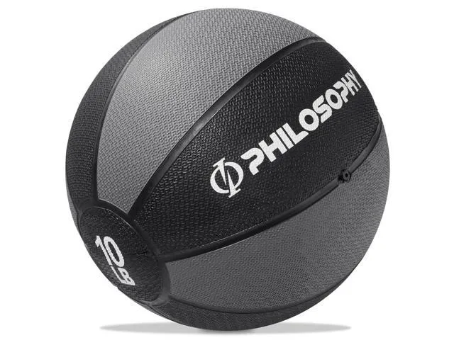 Philosophy Gym Medicine Ball, 10 LB - Weighted Fitness Non-Slip Ball