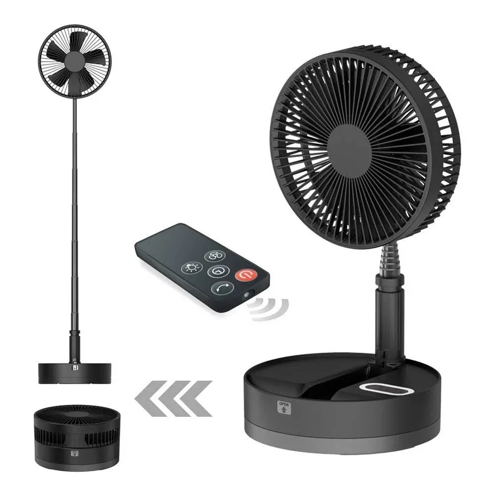 Desk And Table Fan Battery Powered Pedestal Fanfoldaway Air Circulator Flool 