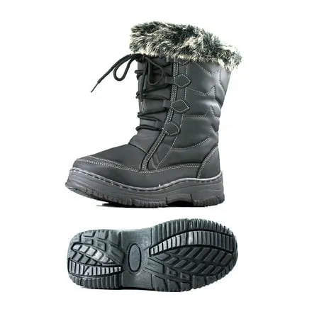 Mid-Calf Waterproof Snow Boots for Women Winter Warm Faux Fur Lining Snow Shoes