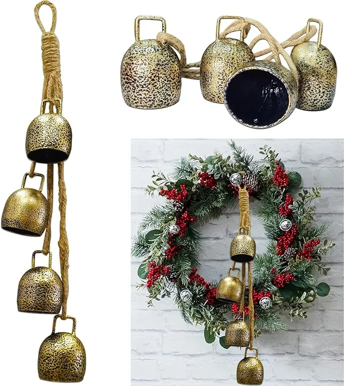 YXOTJHS Christmas Bells for Decoration, Gold Vintage Bells, Brass Christmas Bells for Door Garland Christmas Tree - Gifts for Women