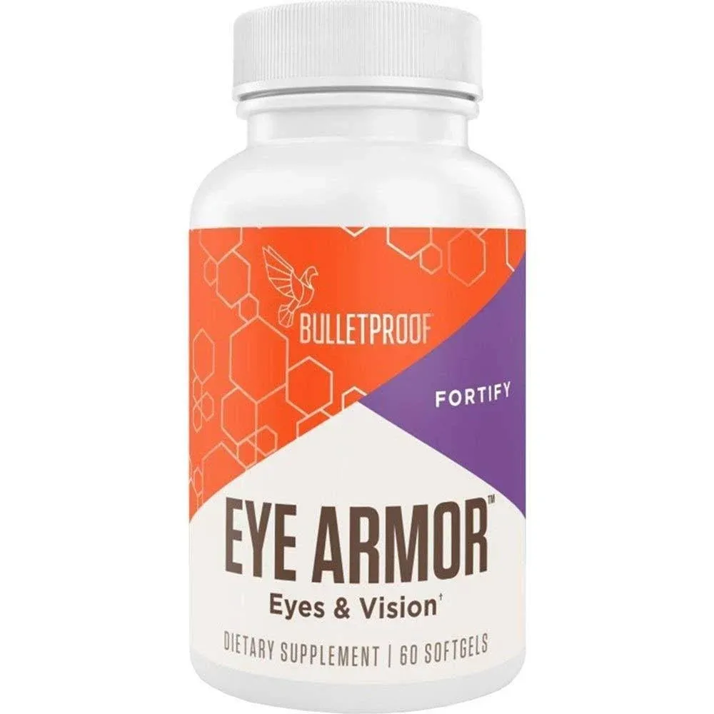 Bulletproof Eye Armor Supplement Softgels, 60 Count, Supplement for Eye Health and Blue Light Protection