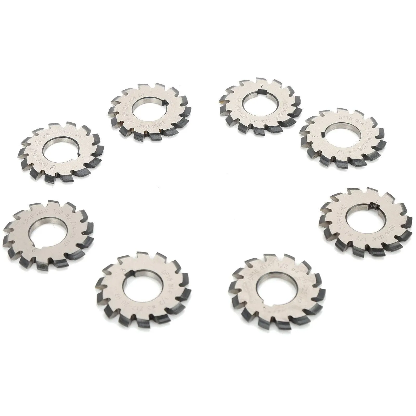 8Pcs Involute Gear Milling Cutter High Speed Steel Cutting Tools Set Machine ...