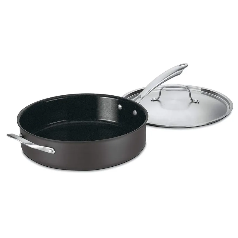 Cuisinart GG33-30H GreenGourmet Hard-Anodized Nonstick 5-1/2-Quart Saute Pan with Helper Handle and Cover