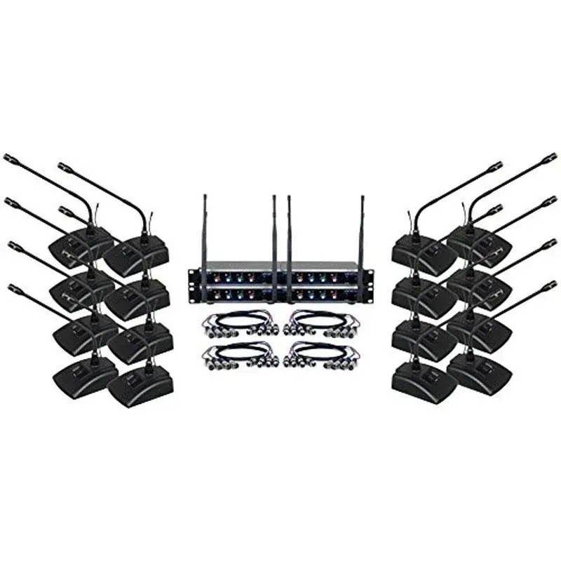 VocoPro Digital-Conference-16, 16 Channel UHF Wireless Conference Microphone System