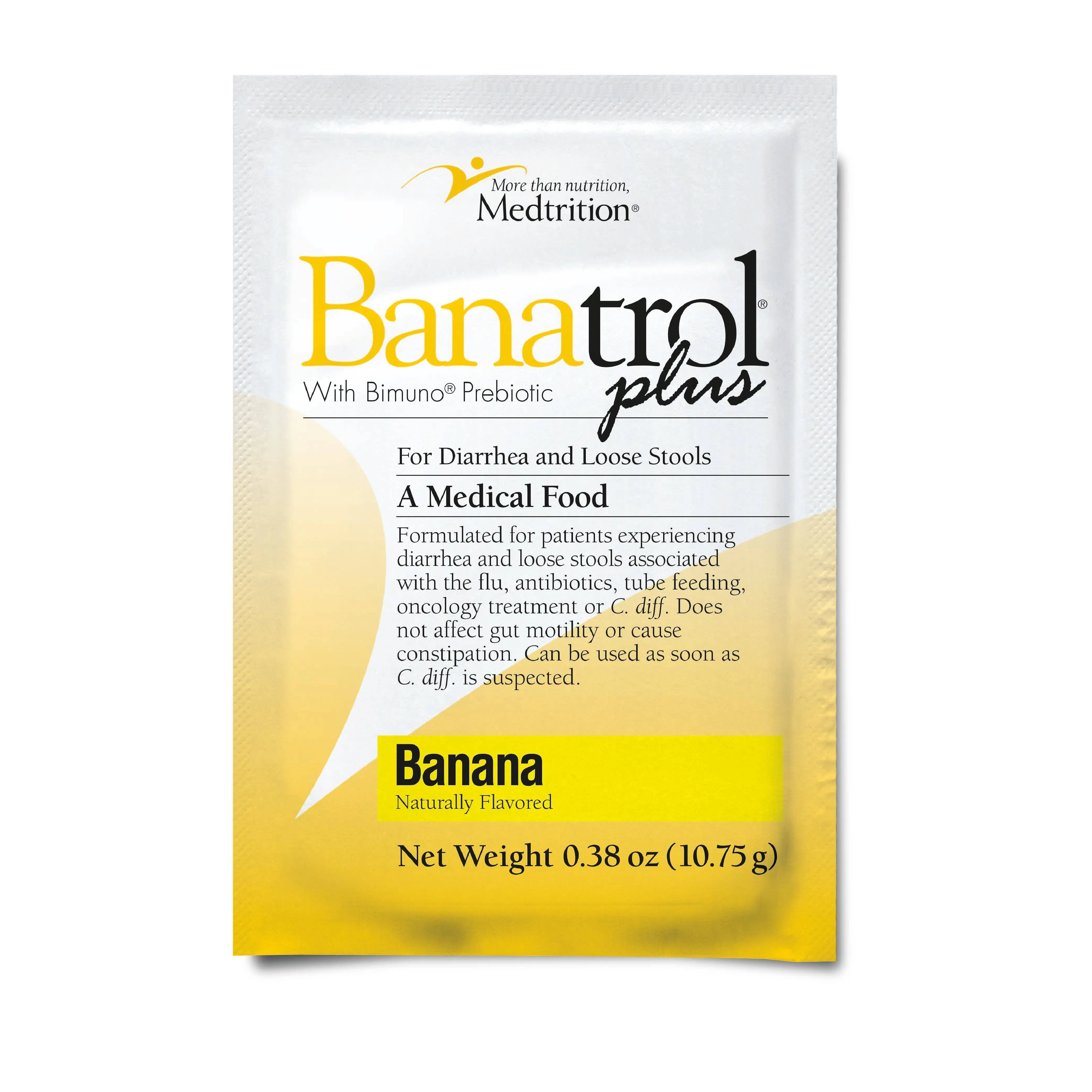 Banatrol® Natural Anti-Diarrheal with Prebiotics, Relief for IBS, Recurring Diarrhea, Clinically Supported Medical Food, Non-Constipating, 90 Servings (Banana)