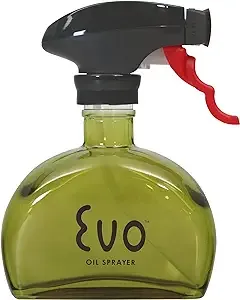 Evo Oil Sprayer Bottle, Non-Aerosol for Olive Cooking Oils, 6-Ounce Capacity, Green