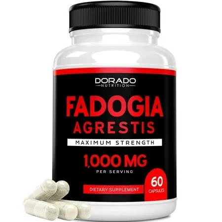 Fadogia Agrestis Extract 1000mg per Serving - [Maximum Strength] - Strength, Drive, Athletic Performance, Muscle Mass - Third Party Tested - Zero Fillers - Gluten Free, Non-GMO, Vegan Capsules