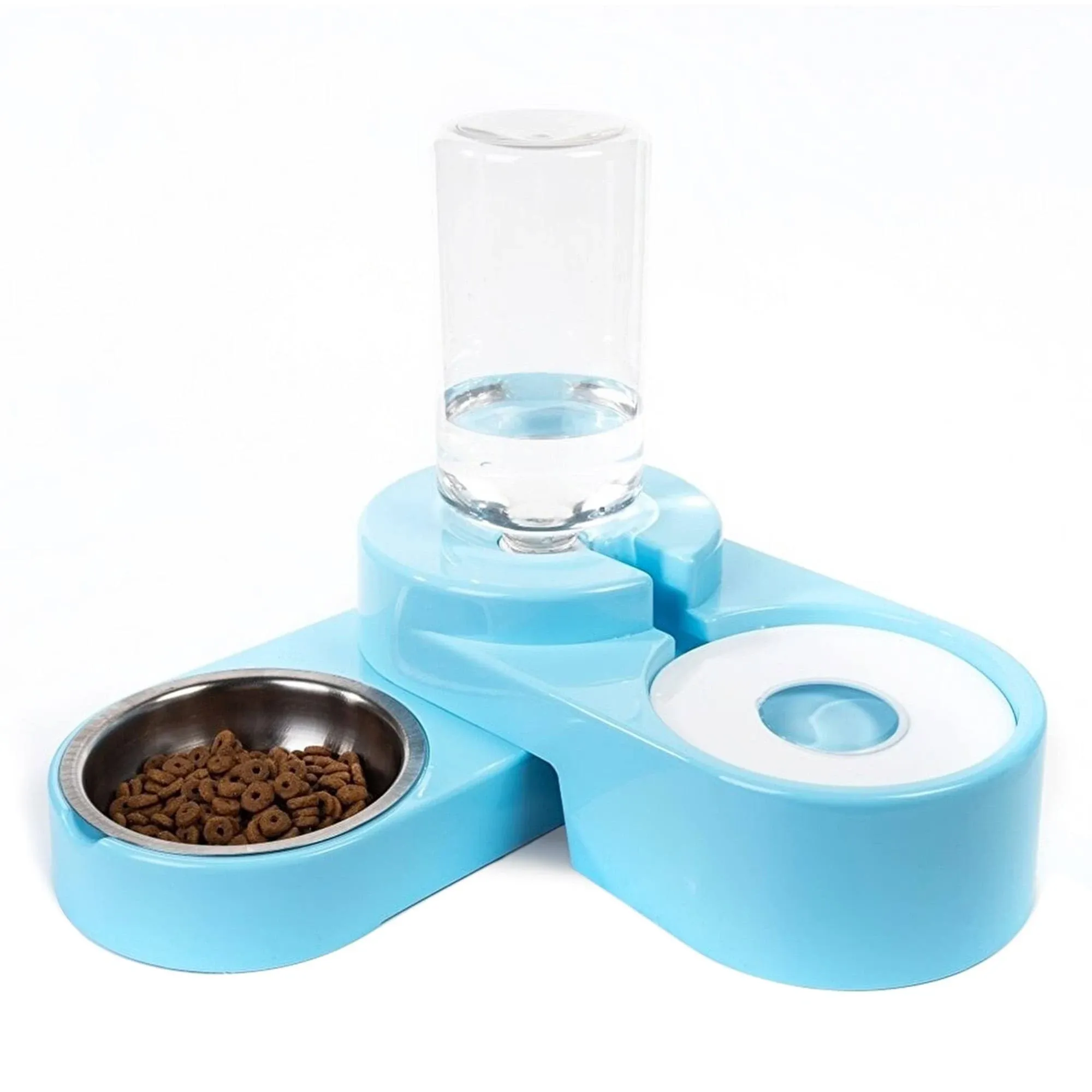 Sussexhome Adjustable Dog & Cat Food and Water Dispenser Set, Double Dog & Cat ...