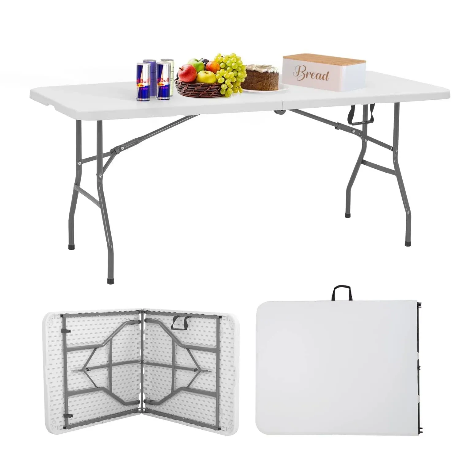 Fdw Folding Half Portable Foldable Table For Parties Backyard