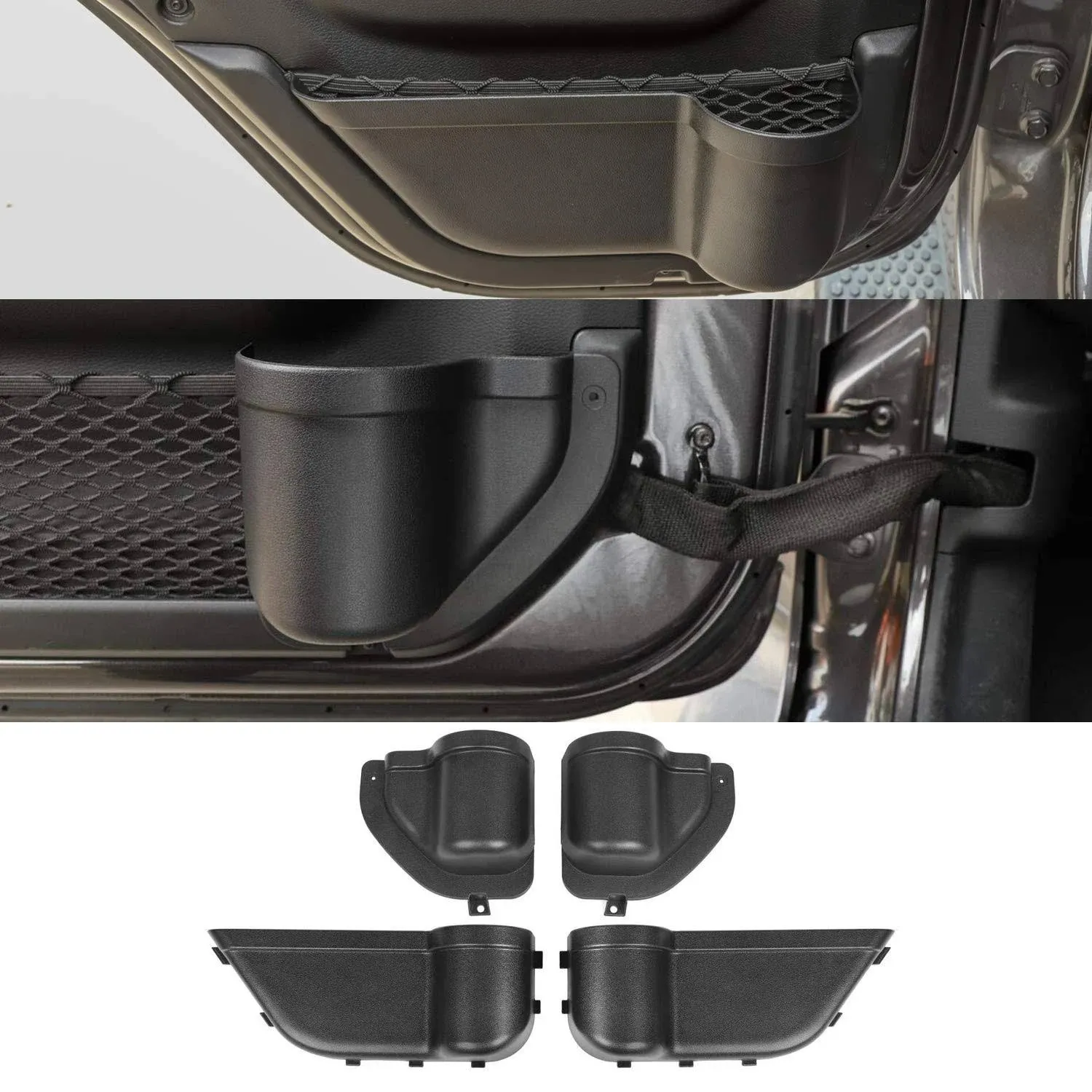 YOCTM Front and Rear Door Organizer Tray for 2018 2019 2020 2021 2022 2023 Jeep ...