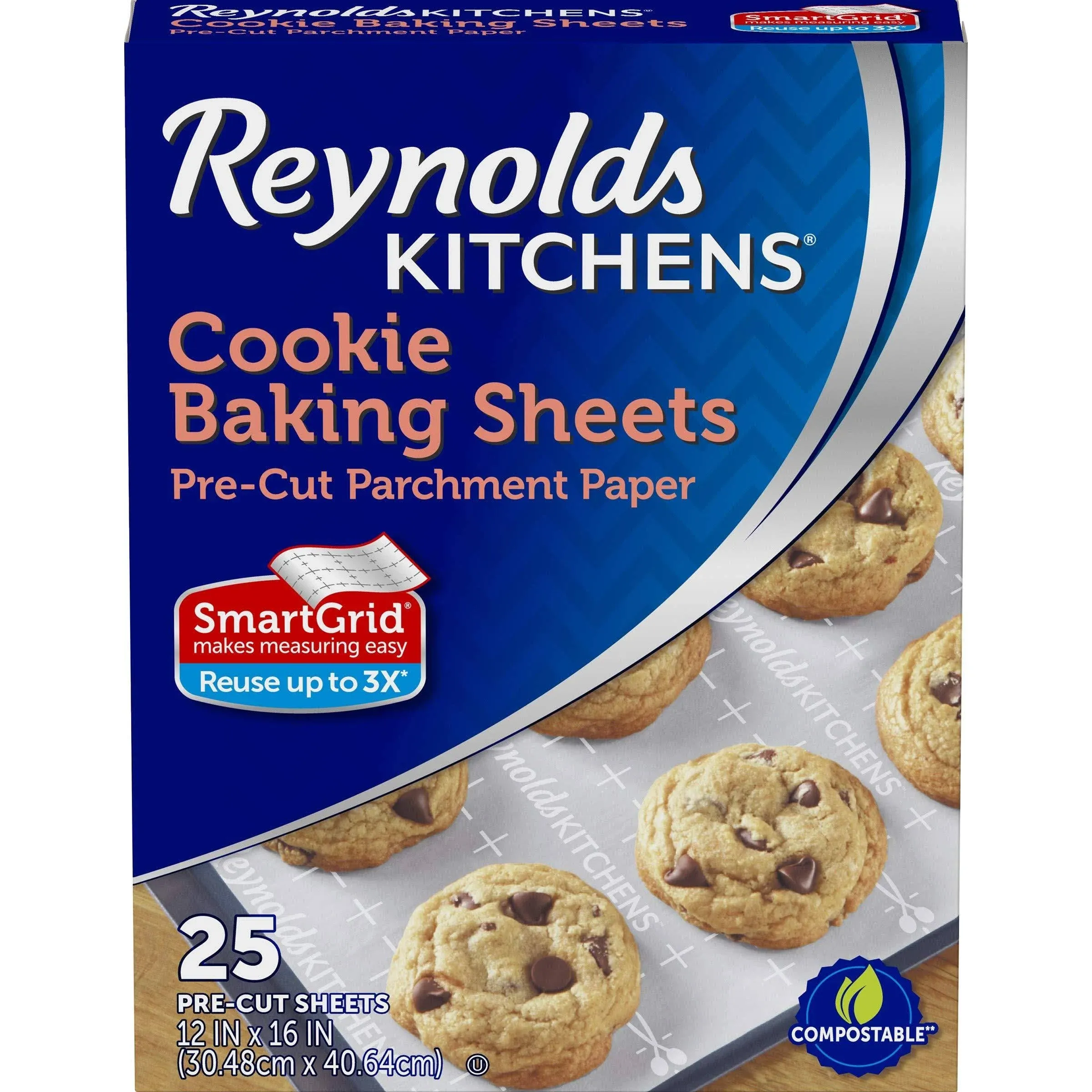 Reynolds Cookie Baking Sheets Non-Stick Parchment Paper, 25 Sheet, 4 Count (100 ...