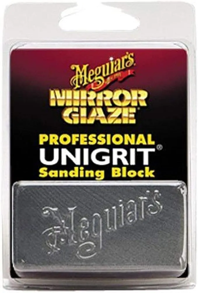 Meguiar's Professional Mirror Glaze Unigrit Sanding Block 2,000 Grit K2000 - Professional-Grade Sanding Block - Precise, Uniform Grit for Even Sanding That's Easy to Clean and Polish, 1 Sanding Block