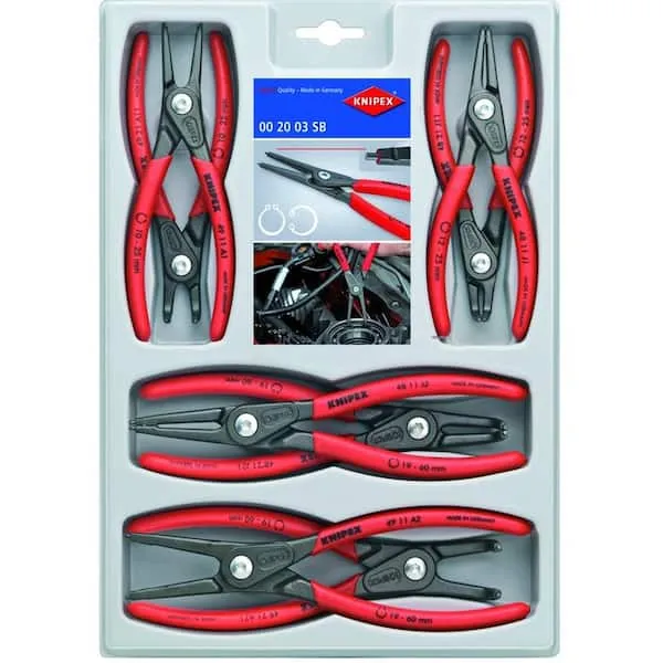 Knipex 00 20 04 SB Precision Circlip Snap-Ring Pliers Set