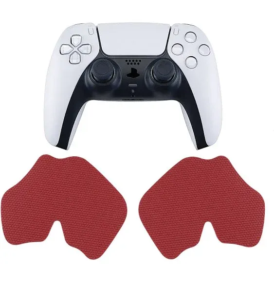 PlayVital PS5 Controller Textured Red Handle Grips Protector