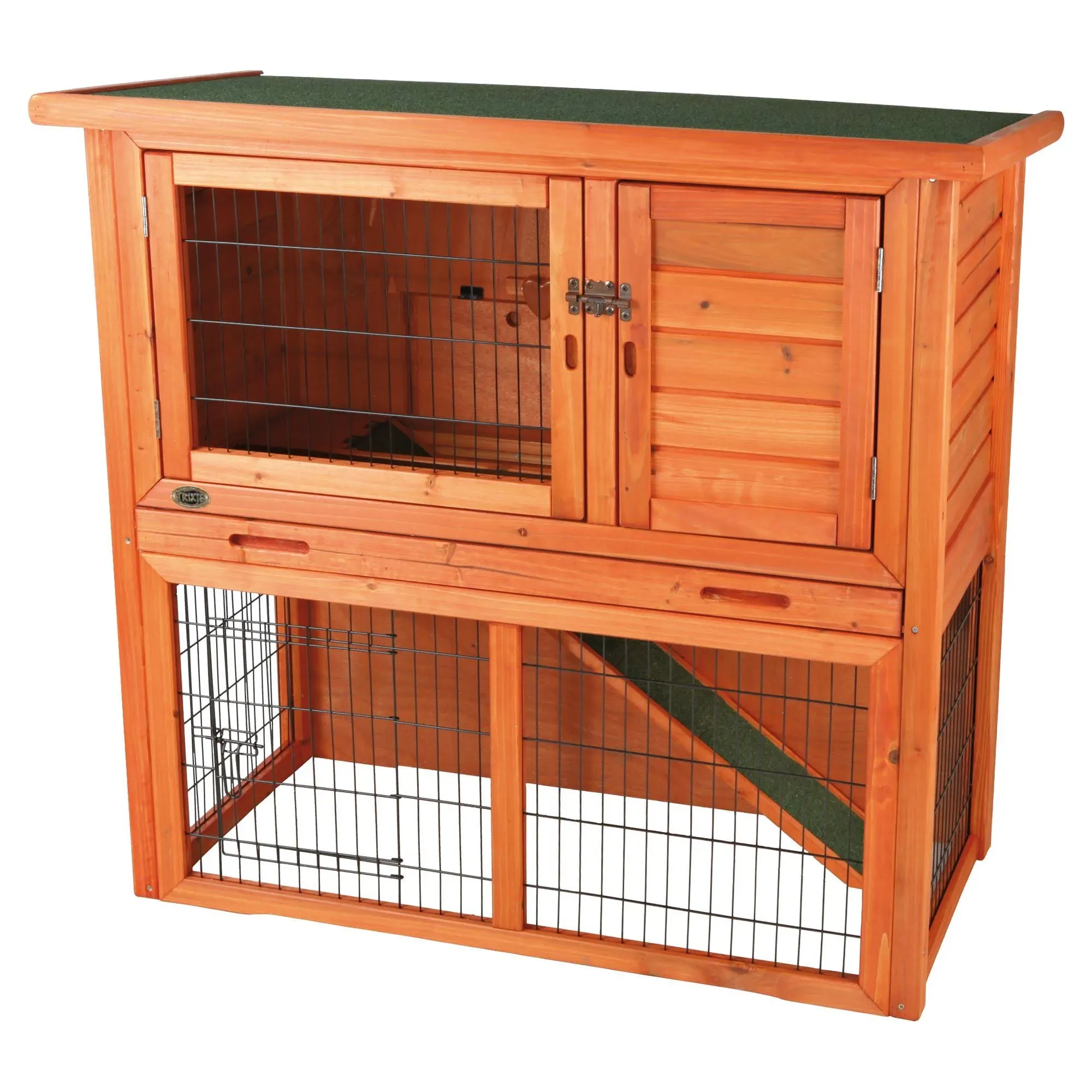 TRIXIE Pet Products 62302 Rabbit Hutch With Sloped Roof&amp;#44; Large