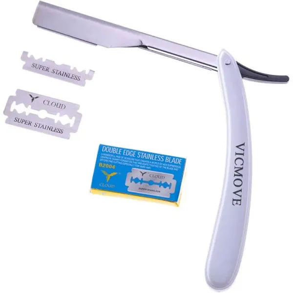 Professional Barber Straight Edge Razor Safety with 100-Pack Derby Blades - 100 ...