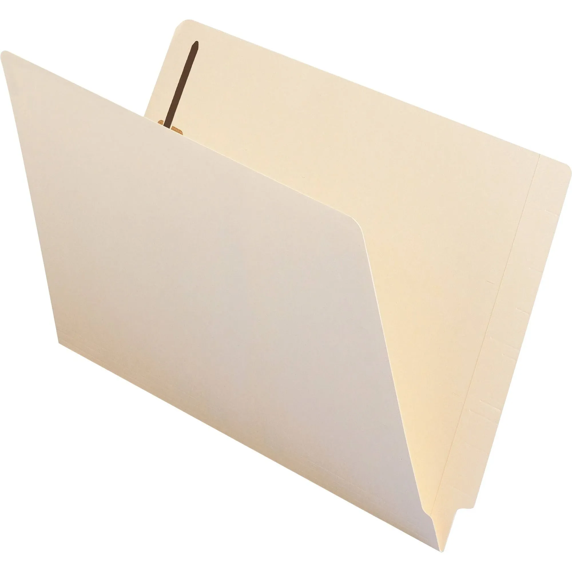 End Tab Fastener Folders With Reinforced Straight Tabs, 11-pt Manila, 