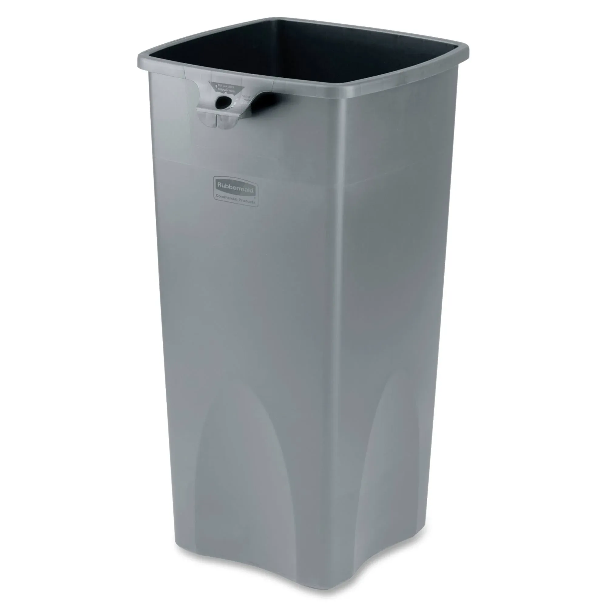 23 Gallon Square Rubbermaid Waste Receptacle - Gray