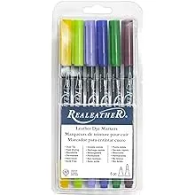 Realeather Crafts Leather Markers 6-pkg-earthtones