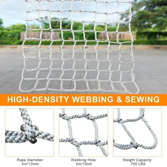 Playground Net Climbing Net, Safety Cargo Net Ladder Swing Nylon Rope 4.9&#039;×9.9&#039;