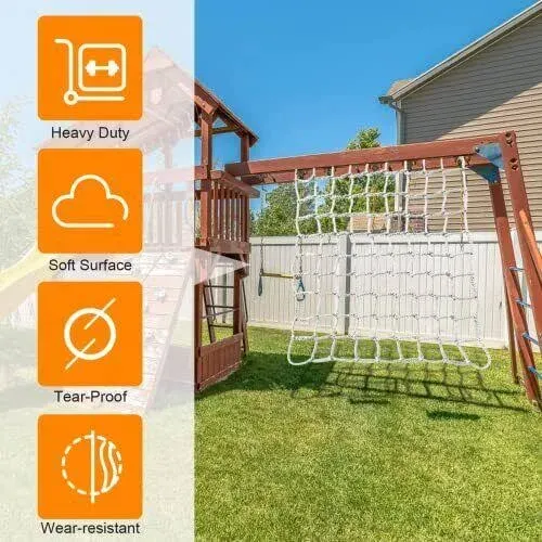 MATHOWAL Playground Net Climbing Net, Safety Nets Cargo Rope Rope Ladder Swing 