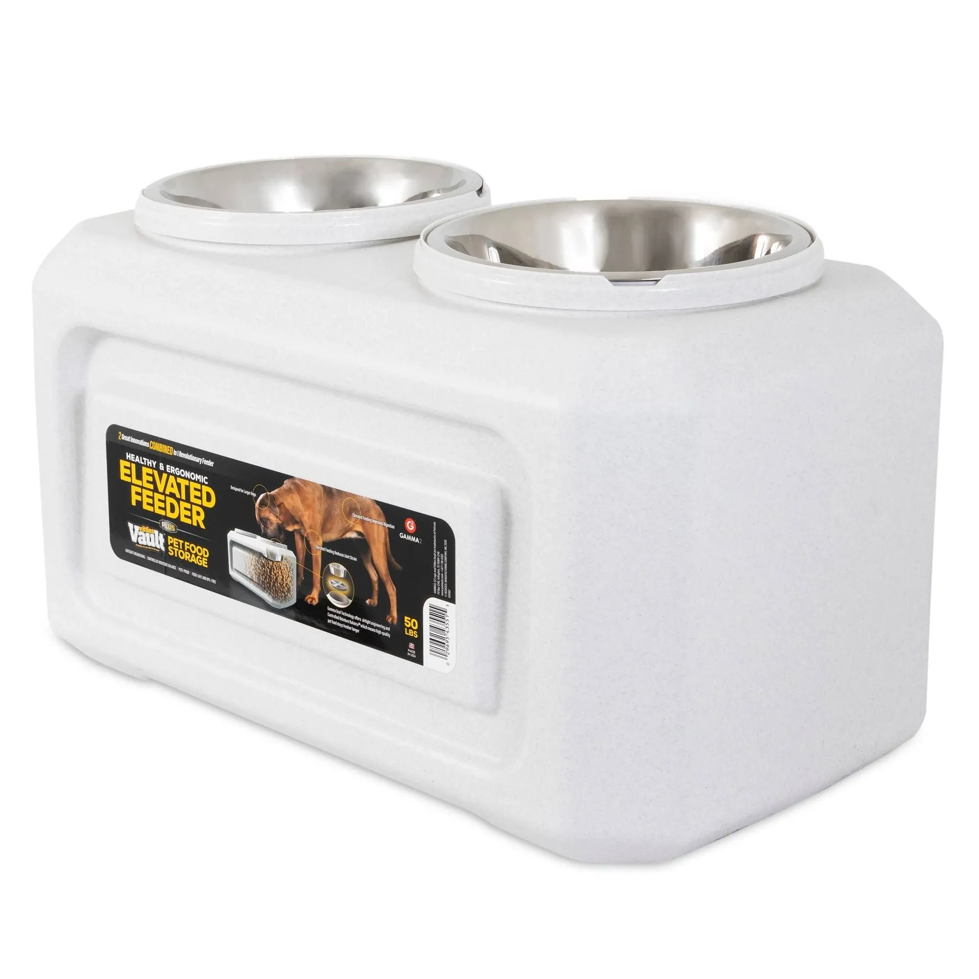 Gamma2 Elevated Dog Feeder with Storage